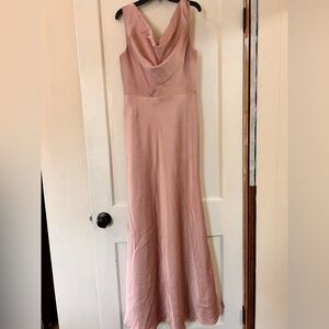 AW Bridal Elegant Pink Evening Gown Mermaid Zipper Bridesmaid Dress